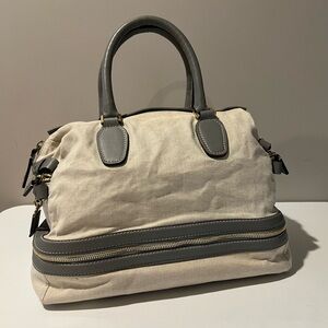 Chloe Expandable Canvas and Leather Weekender Bag